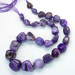 Nuggets Natural Dyed Agate Graduated Beads Strands&nbsp;G-L456-03A