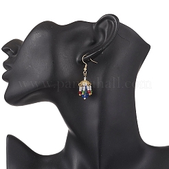 Glass Lantern Dangle Earrings&nbsp;EJEW-MZ00629-01