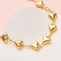 304 Stainless Steel Heart Link Chain Necklaces for Women&nbsp;NJEW-G178-02G-02