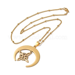 201 Stainless Steel Pendant Necklaces&nbsp;NJEW-K253-04G-1
