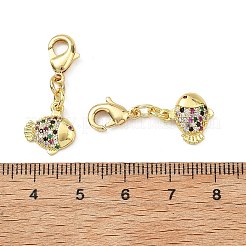 Fish Brass Micro Pave Cubic Zirconia Pendant Decorations&nbsp;CU-B198-06G