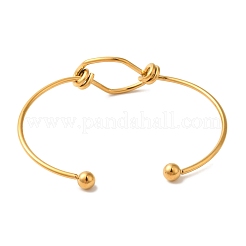 Ion Plating(IP) 304 Stainless Steel Open Cuff Bangles for Women&nbsp;BJEW-Z071-02G