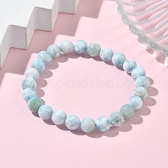 Round Natural Hemimorphite Beaded Stretch Bracelets for Men Women&nbsp;BJEW-B136-01B