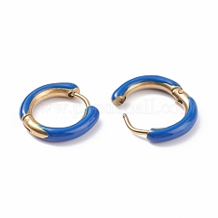 Ion Plating(IP) Two Tone 304 Stainless Steel Chunky Huggie Hoop Earrings with Enamel for Women&nbsp;EJEW-C043-11-G