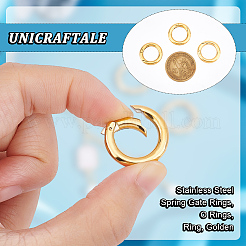 3Pcs 201 Stainless Steel Spring Gate Rings&nbsp;STAS-UN0048-38