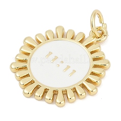 Sun with 11:11 Brass Enamel Pendants&nbsp;KK-G522-38G-02