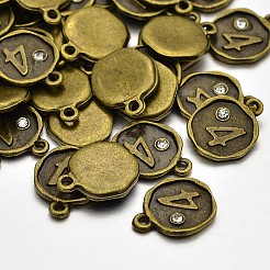 Antique Bronze Plated Alloy Rhinestone Charms&nbsp;ALRI-J153-04-NF