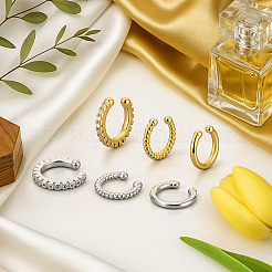 12Pcs 6 Styles Brass C-Shaped Cuff Earrings&nbsp;EJEW-GO0003-29