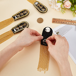 Cloth & Alloy Tassel Epaulettes&nbsp;AJEW-WH0410-181G