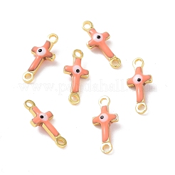 Brass Enamel Connector Charms&nbsp;KK-J302-08G-04