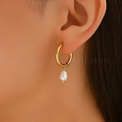 Stainless Steel Teardrop Hoop Earrings&nbsp;X-WK1749