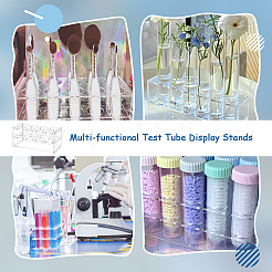 2Pcs 8 Hole Acrylic Test Tube Display Stands&nbsp;AJEW-OC0014-62