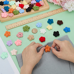 48Pcs 16 Colors Handmade Polyester Knitting Ornament Accessories&nbsp;DIY-FG0008-52