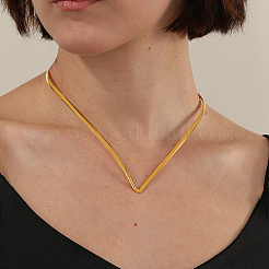 201 Stainless Steel V-shape Choker Necklace&nbsp;QQ6548