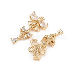 Brass Micro Pave Cubic Zirconia Pendants&nbsp;KK-C115-09G