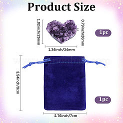 1Pc Natural Amethyst Heart Display Decorations&nbsp;DJEW-BBC0001-03
