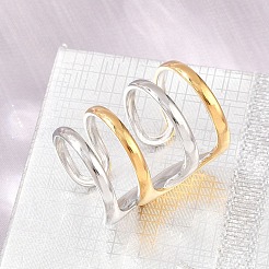 304 Stainless Steel Cuff Open Rings&nbsp;SA-H001-11GP