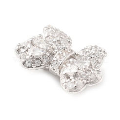 925 Sterling Silver Micro Pave Clear Cubic Zirconia Bowknot Multi-Strand Links&nbsp;STER-S013-02P