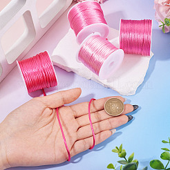 4 Rolls 4 Colors Nylon Satin Rattail Cords&nbsp;NWIR-TA0001-44