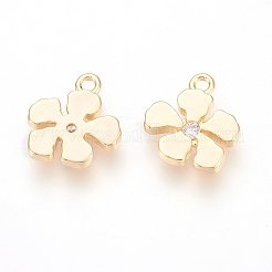 Brass Micro Pave Cubic Zirconia Charms&nbsp;X-ZIRC-Q014-002G