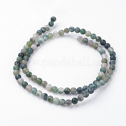 Natural Moss Agate Bead Strands&nbsp;G-G735-62F-4mm