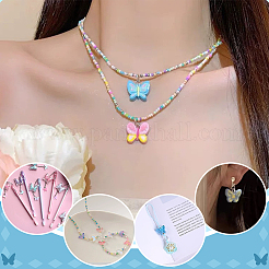 40Pcs 5 Colors Glass Pendants&nbsp;PALLOY-PH01816