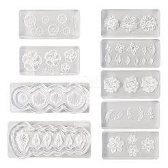 9Pcs 9 Style DIY Shell/Flower/Leaf/Feather Shape Earring Ornament Silicone Molds&nbsp;DIY-TA0004-28