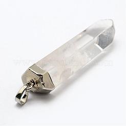 Natural Quartz Crystal Pointed Pendants&nbsp;G-F463-20S