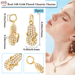 8Pcs Brass Micro Pave Cubic Zirconia Pendants&nbsp;RB-BBC0001-02