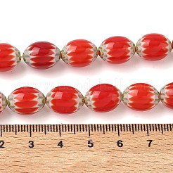 Handmade Millefiori Glass Oval Bead Strands&nbsp;LK-Z001-01A-01