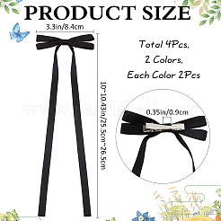 Big Bowknot Polyester Alligator Hair Clips&nbsp;AJEW-CP0008-39B