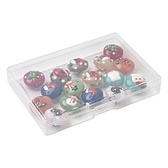 16Pcs 8 Colors Christmas Handmade Lampwork Enamel Beads&nbsp;LAMP-FS0001-63