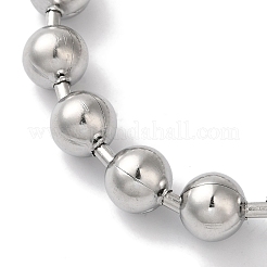 Non-Tarnish 304 Stainless Steel Beads Ball Chain Bracelets for Women&nbsp;BJEW-B092-01B-P