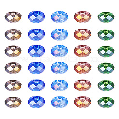 50Pcs 5 Colors Transparent Glass European Beads&nbsp;GPDL-TA0001-05