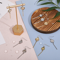 8 Pairs 4 Styles Blank Dome Glass Dangle Earrings&nbsp;EJEW-AB00008