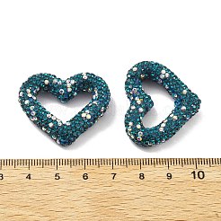 Heart Shape Polymer Clay Rhinestone Beads&nbsp;CLAY-NH0001-09B-01