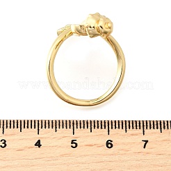 Ocean Theme Brass Micro Pave Cubic Zirconia Cuff Rings for Women&nbsp;RJEW-F184-17E-G