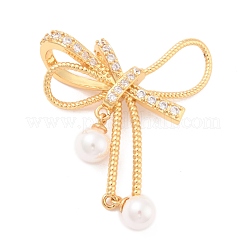 Eco-Friendly Brass Micro Pave Cubic Zirconia and Glass Beads Pendants&nbsp;KK-K268-40G