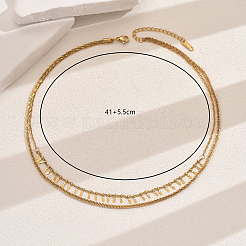 201 Stainless Steel Geometric Double-layer Collarbone Necklaces&nbsp;FY0428