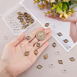 30Pcs 304 Stainless Steel Cabochon Connector Settings&nbsp;STAS-UN0040-01A