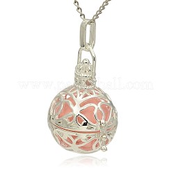 Silver Color Plated Brass Hollow Round Cage Pendants&nbsp;LS-KK-J240-01S