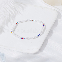 1Pc Glass Seed & Imitation Pearl Beaded Stretch Bracelets&nbsp;BJEW-LP0002-51