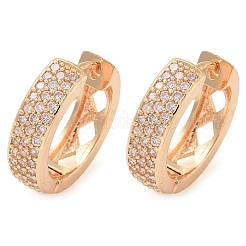 Rack Plating Brass Clear Cubic Zirconia Hoop Earrings&nbsp;EJEW-M090-01G-04