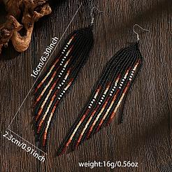Handmade Bohemian Glass Seed Bead Beaded Chandelier Earrings&nbsp;UU5270