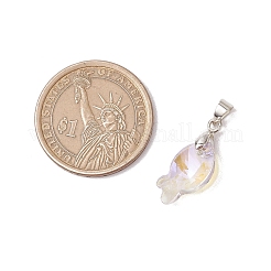 5Pcs Brass and Glass Pendants&nbsp;PALLOY-JF03365