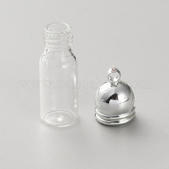 Clear Glass Wish Bottle Pendants&nbsp;FIND-WH0432-82B-P