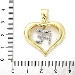 Brass Micro Pave Cubic Zirconia Pendants&nbsp;KK-S511-30GP-01