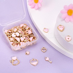 80Pcs 8 Style Light Gold Alloy Enamel Pendants&nbsp;ENAM-LS0001-69