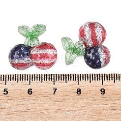Independence Day Transparent Epoxy Resin & Glitter Powder Cabochons&nbsp;RESI-G132-01A