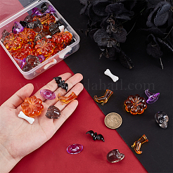 60Pcs 6 Styles Halloween Themed Plastic Beads&nbsp;FIND-PH0021-98